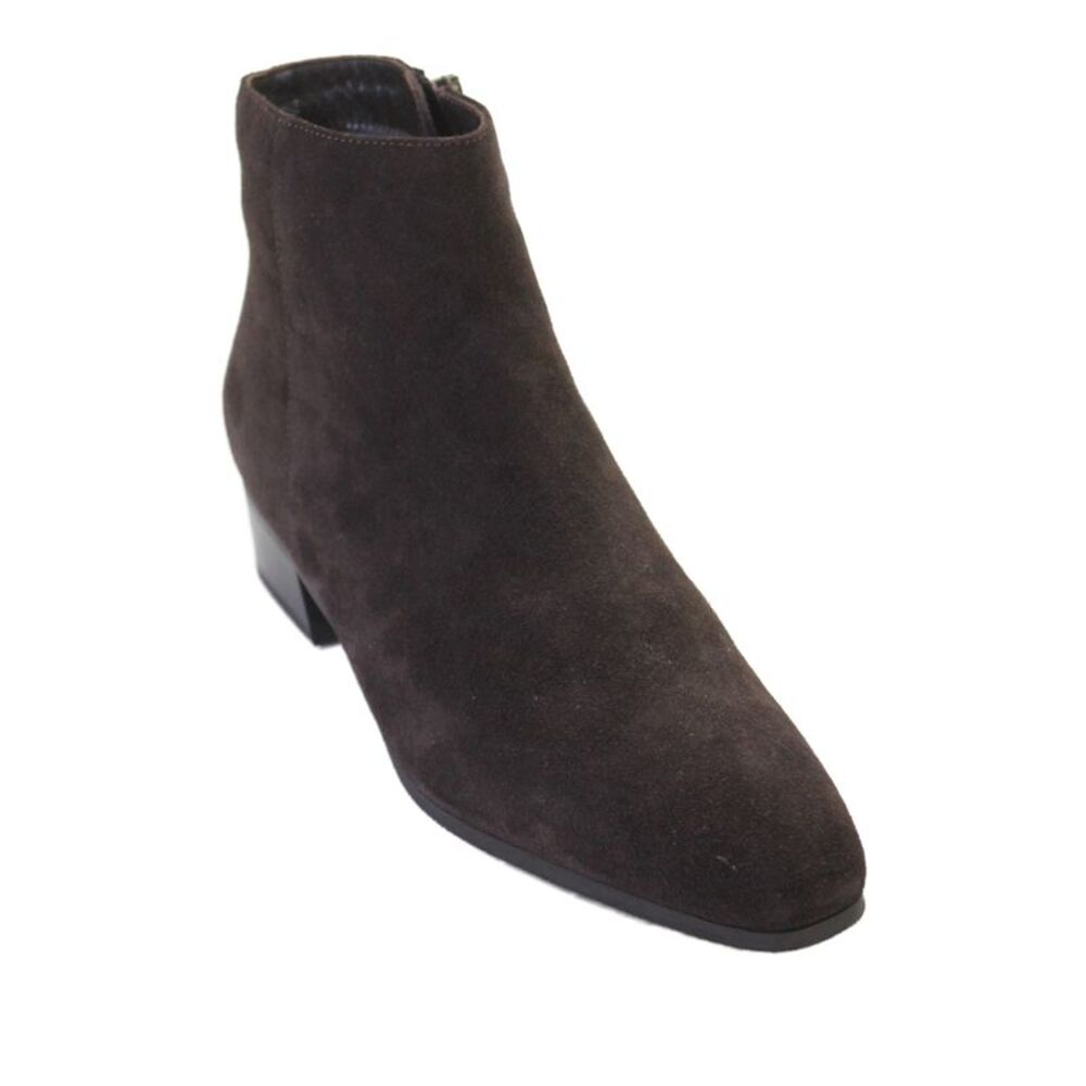 Aquatalia Womens Suede Zip Up Fuoco Ankle Boots Espresso Brown Size 7 Wide